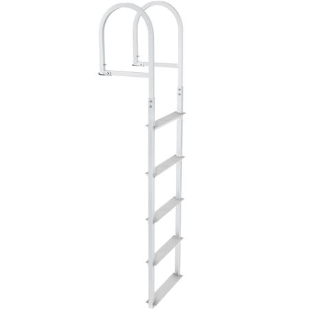 Dock Ladder, Removable 5 Steps, 500 lbs Load Capacity, Aluminum Alloy Pontoon Boat Ladder with 3.1'' Wide Step & Nonslip Rubber Mat, Easy to Install for Ship/Lake/Pool/Marine Boarding