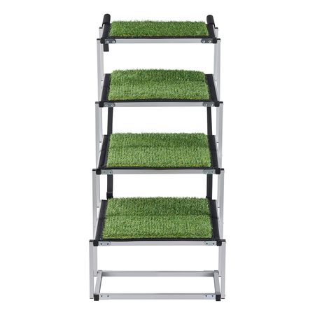 Dog Stairs for Car, 4 Steps Extra Wide Foldable Dog Ramp for Large Dogs with Non-Slip Surface, Portable Lightweight Pet Stairs Ladder for Car, SUV, Truck, High Bed, Sofa, Support up to 200 lbs