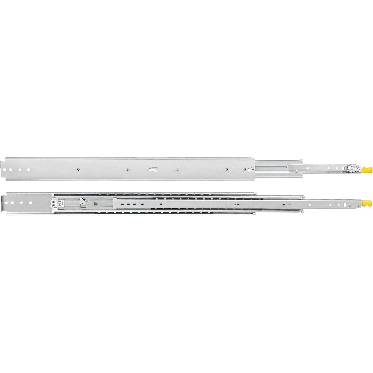 Drawer Slides with Lock, 1 Pair 36 inch, Heavy-Duty Industrial Steel up to 500 lbs Capacity, 3-Fold Full Extension, Ball Bearing Lock-in & Lock-Out, Side Mount