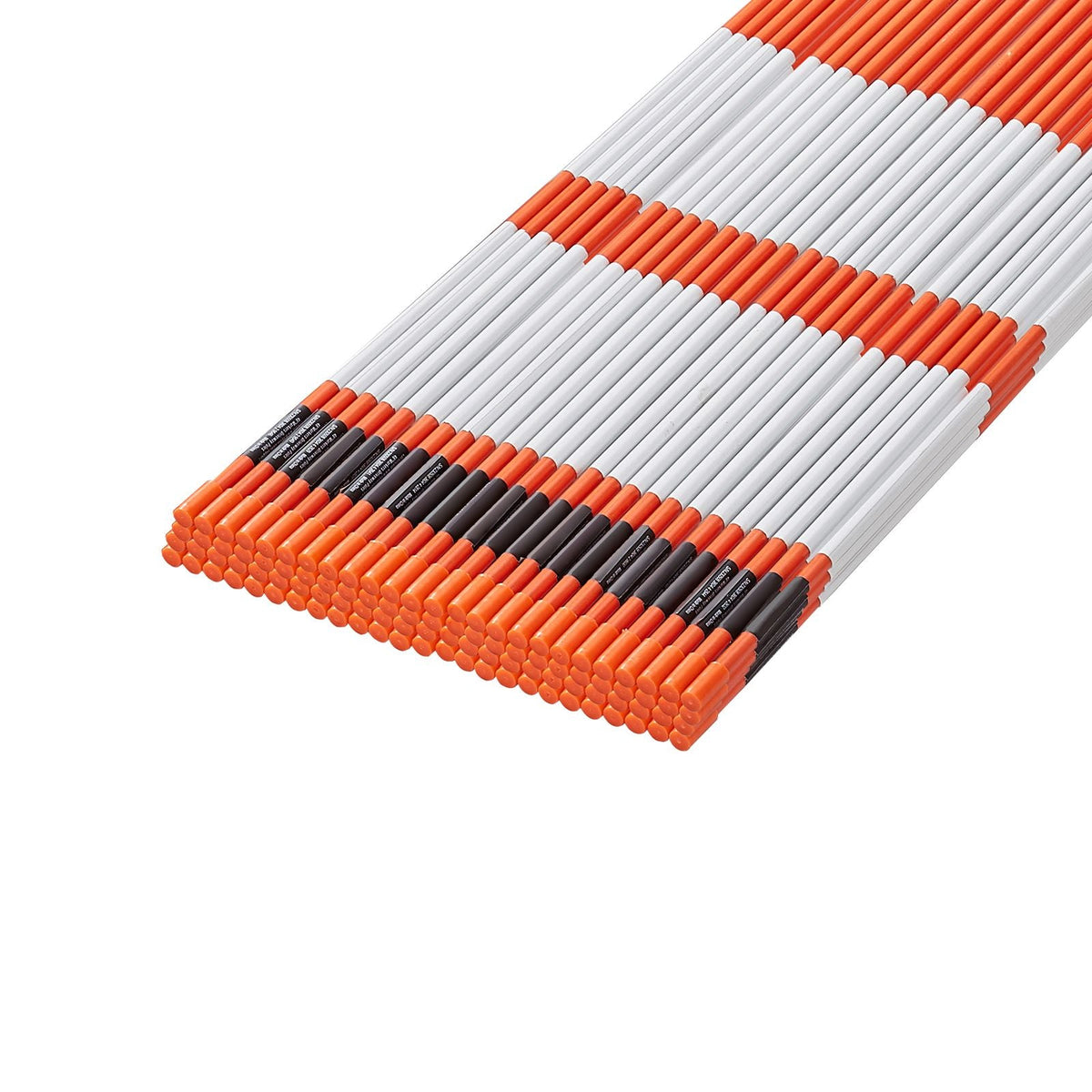 Driveway Markers, 100 PCS 48 inch, 0.31-in Diameter, Orange Fiberglass Poles Snow Stakes with Reflective Tape, 12" Steel Drill Bit & Protection Gloves for Parking Lots, Walkways Easy Visibility