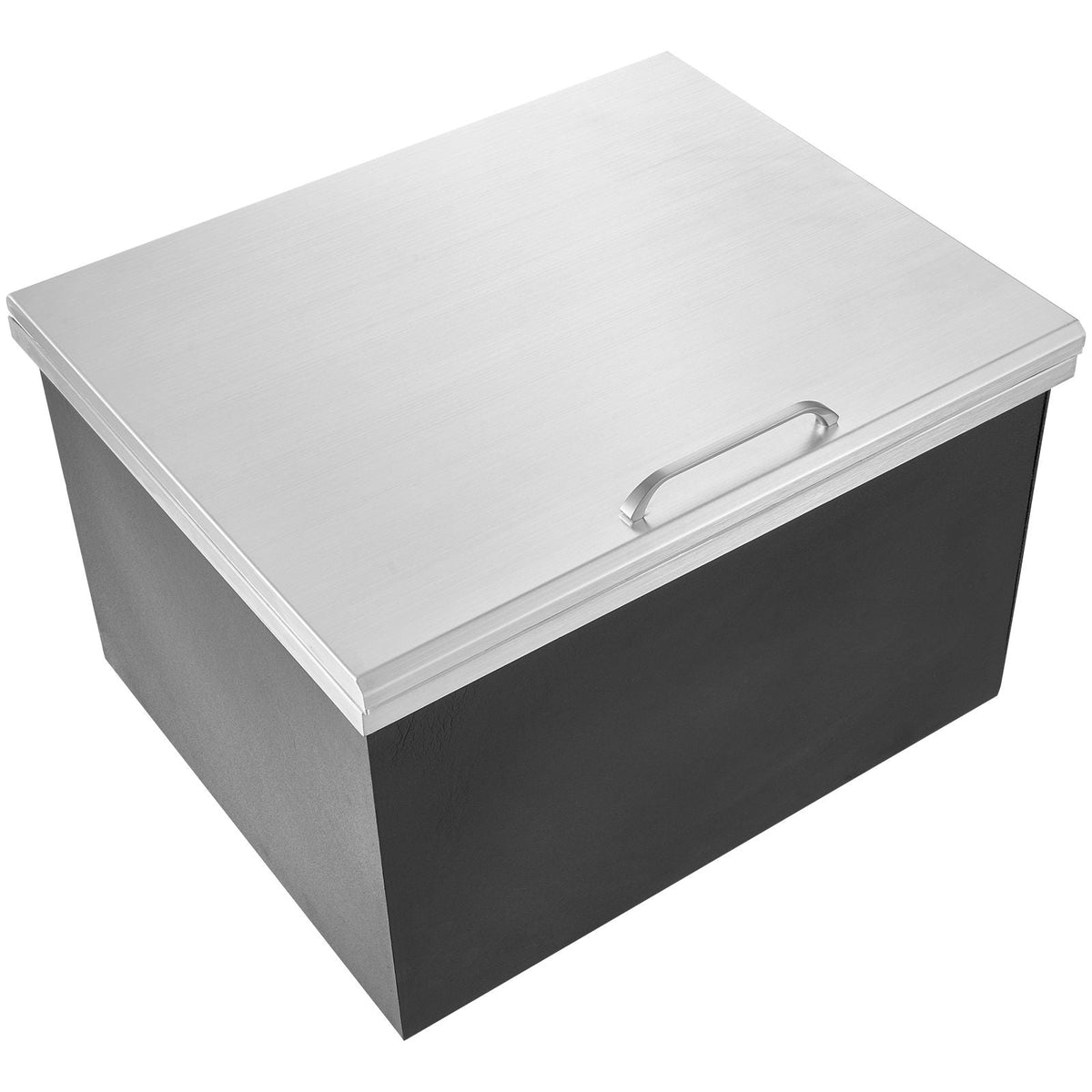 Drop in Ice Chest, 28"L x 16"W x 17"H Stainless Steel Ice Cooler, Commercial Ice Bin with Hinged Cover, 40 qt Outdoor Kitchen Ice Bar, Drain-pipe and Drain Plug Included, for Cold Wine Beer