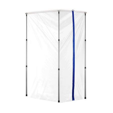 Dust Barrier Poles, 12 Ft Barrier Poles, Dust Barrier System with 4 Telescoping Poles, Carry Bag and 32.8x13.12 Ft Plastic Film, for Interior Decoration, Painting