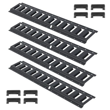E Track Tie Down Rail Kit, 2' Steel Rails, 4 Pack, Secure Cargo & Heavy Loads Up to 2000 lbs, Heavy Duty Etrack Rails with Screws for Garages, Vans, Trailers, Motorcycle Tie Downs, ATV Mountings