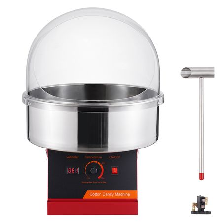 Electric Cotton Candy Machine, 1000W Candy Floss Maker, Commercial Cotton Candy Machine with Cover, Stainless Steel Bowl, and Sugar Scoop, Perfect for Home Kids Birthday, Family Party (Red)