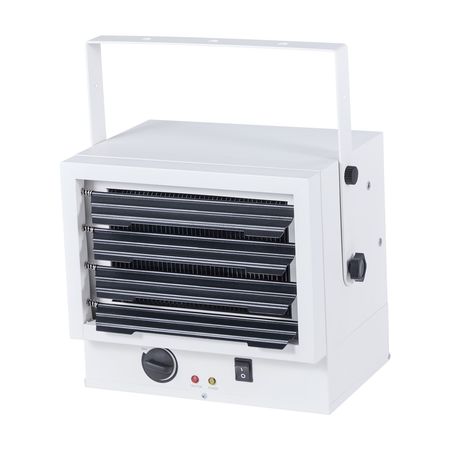 Electric Garage Heater, 5000-Watt Wall/Ceiling Mounted Shop Heater for 2 Cars, Overheat Protection & 3 Adjustable Angles, Heavy Duty Commercial for Indoor Workshop Warehouse,240V White