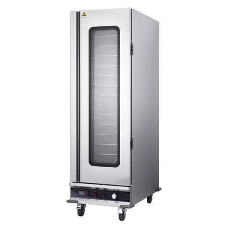Electric Hot Box Food Warmer, 16-Tier Commercial Warming Cabinet with Water Tray, Glass Door and Adjustable Shelves, Stainless Steel Food Warmer Cabinet, for Restaurant, Kitchen, Pizza, Chicken