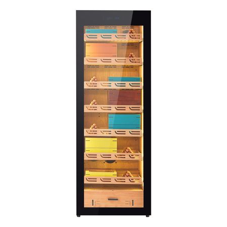 Electric Humidor, 288L, 1700 Counts Electric Cigar Humidor Cabinet with Compressor Cooling, Constant Humidity & Temperature Control, Spanish Cedar Wood Shelves & Drawers, 7 Layers, for Household