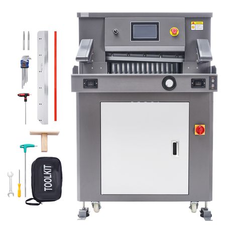 Electric Paper Cutter, 1100W Heavy Duty Paper Cutter Machine 20.3 in / 515 mm Cutting Width, 3.1 in / 80 mm Cutting Thickness, Electric Guillotine Trimmer with Casters & 7 in Touchscreen