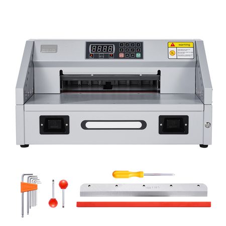 Electric Paper Cutter, 300W Heavy Duty Paper Cutter Machine 11.8 in / 330 mm Cutting Width, 1.5 in / 38 mm Cutting Thickness, Electric Guillotine Trimmer with Casters & Infrared Function