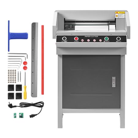Electric Paper Cutter, Heavy Duty Metal Paper Cutter Machine, 17.72 inch Cutting Width, 1.57 inch Cutting Thickness, Electric Guillotine Trimmer with Infrared Function and Spare Blade