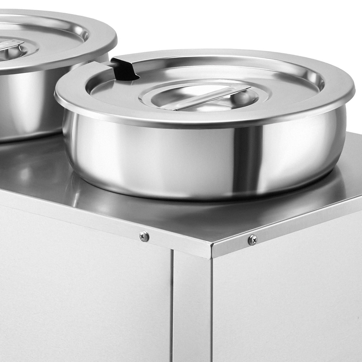Electric Soup Warmer, Dual 7.4QT Stainless Steel Round Pot, 1200W Commercial Food Warmer, 86~185 Fahrenheit Adjustable Temp, Bain Marie with Anti-Dry Burn and Reset Button