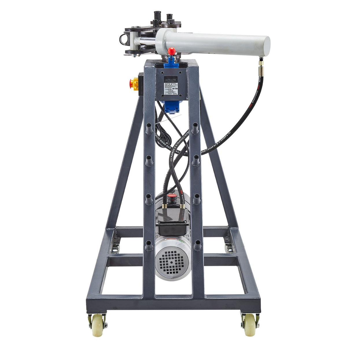Electric Tube Bending Machine, 750W Electric Tubing Bender with 6L Hydraulic Cylinder, Movable Pipe Bender Machine with 3 Dies & 180° Max Bending Angle, Suitable for 1", 1-1/2", 1-3/4" Pipes