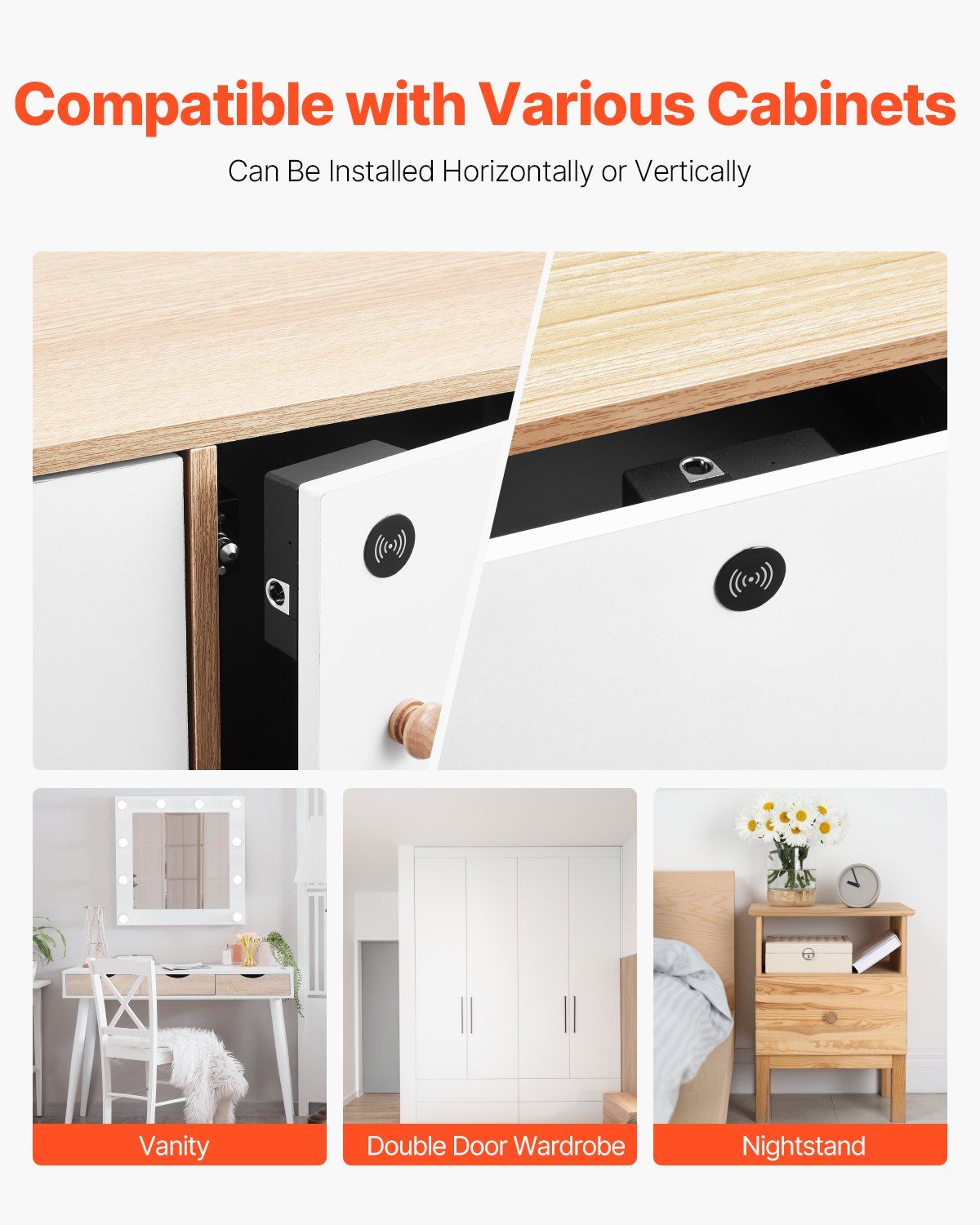 Electronic Cabinet Lock, 4-in-1, Smart Cabinet Lock with 3*AAA Accumulator, Easy-to-install Hidden Cabinet Lock with APP Smart Management, Fits for Various Wooden Cabinets