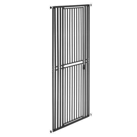 Extra Tall Pet Gate for Cats, 28-34 in Adjustable Width, 78.7 in High Dog Gate, with Pressure Mount Kit and Wall Mount Kit, 1.2 in Narrow Bar Spacing, for Stairs, Doorways, and House, Black