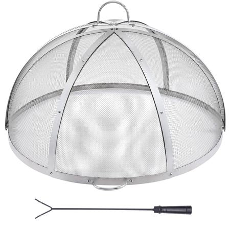 Firepit Spark Screen Lid, 40" Diameter, Outdoor Firepit Ring Cover Round Accessories, Fire Pit Metal Cover, Easy-Opening Stainless Steel Fire Ring Covers for Outdoor Patio Fire Pits Backyard