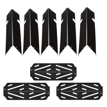 Flavorizer Bars and Heat Deflectors, 17 in Grill Replacement Part, for Weber Genesis ll 310 315 335 340, E/S 325s, ES/SX 325s, E/S 335, EX/SX/EPX-335 Grills, Porcelain-enameled Steel, 8 Pack