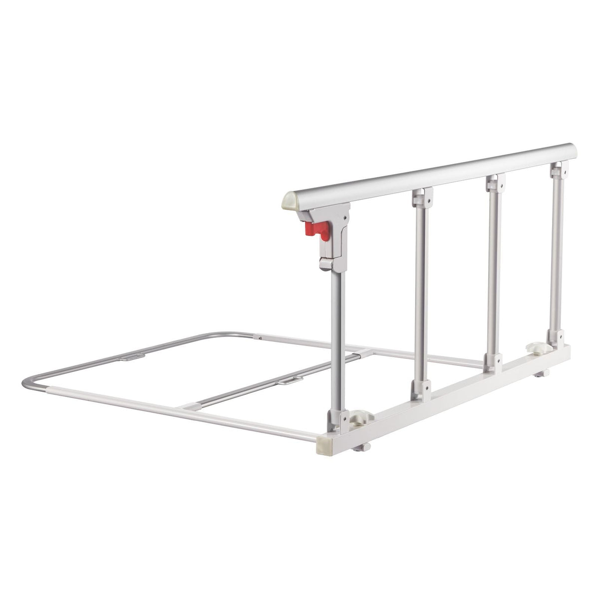 Foldable Bed Rail for Elderly, 38 in Bedside Assist Rail with Fixing Strap, Adjustable Height Pipe Bedside Cane, High-Strength Metal Senior Bed Bar, Hand Guard Grab Fits King, Queen, Full, Twin