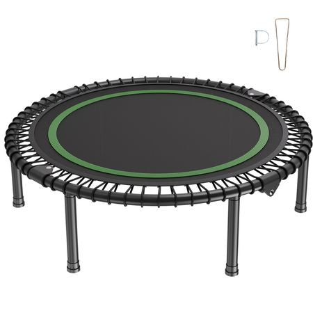 Foldable Mini Trampoline, 40 Inch Fitness Rebounder, Max Load 330 lbs Exercise Trampoline, Stable & Quiet Indoor Small Workout Trampoline, Mini Trampoline for Adults Indoor/Garden Workout