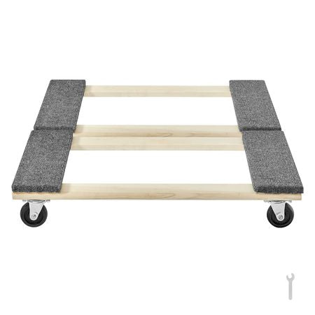 Furniture Dolly, 1000 lbs Each Load Capacity, 2 Packs, 18" x 30", 8 x 3" PP Swivel Casters, Heavy Duty Hardwood Furniture Moving Dolly, Mover's Dolly, Moving Cart with Wheels for Heavy Furniture