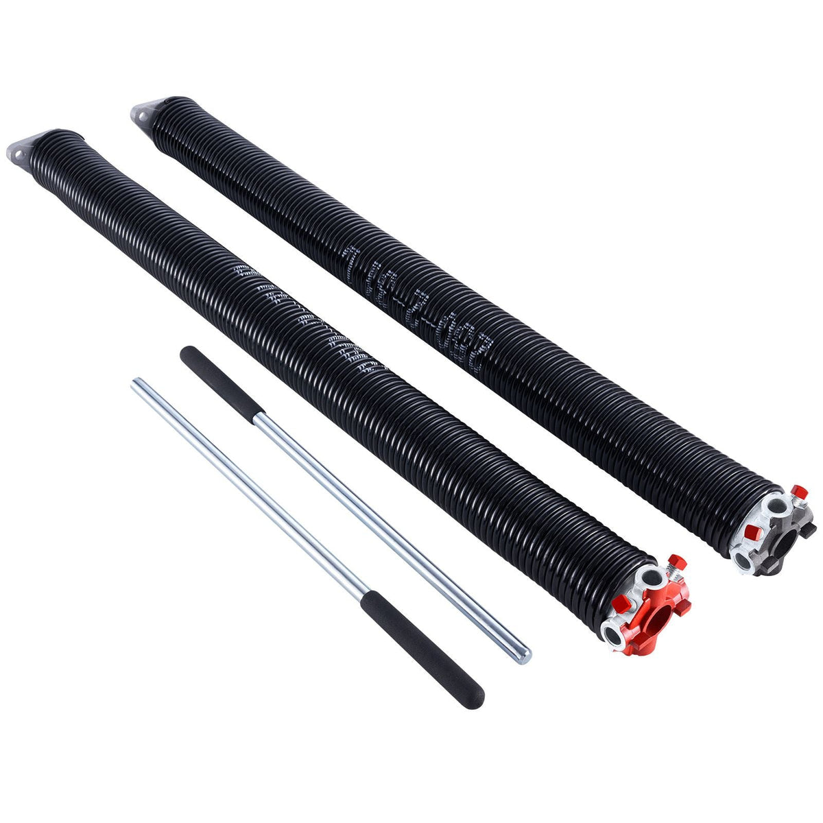 Garage Door Torsion Springs, Pair of 0.25 x 2 x 31 in, 16000 Cycles, Electrophoresis Black Coated for Replacement, Garage Door Springs with Non-Slip Winding Bars, Gloves and Mounting Wrench
