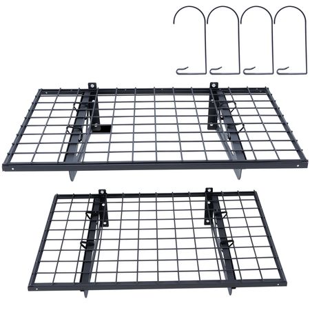 Garage Storage Shelving, 2 Pack, 3 x 2 ft Heavy Duty Garage Shelves Wall Mounted, 500 lbs Load Capacity(Total) Garage Storage Rack Floating Shelves, Suitable for Shop, Shed, Garage Storage