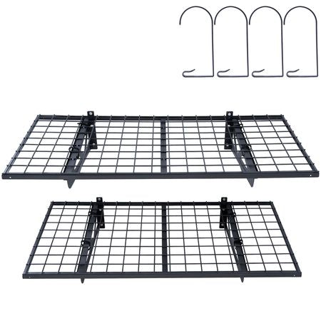 Garage Storage Shelving, 2 Pack, 4 x 2 ft Heavy Duty Garage Shelves Wall Mounted, 502 lbs Load Capacity(Total) Garage Storage Rack Floating Shelves, Suitable for Shop, Shed, Garage Storage