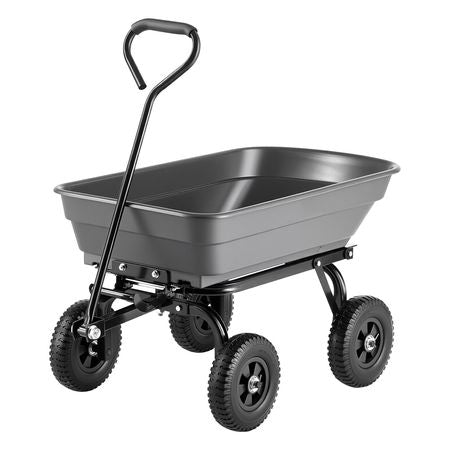 Garden Dump Cart, 600 lbs Poly Dump Cart, Garden Carts Dumps Wagon with 90° Quick-Dumps Mechanism, 180° Swivel Wheels, 270° Flexible Rotating Bearings, Yard Wagon for Plants, Soil, Crops