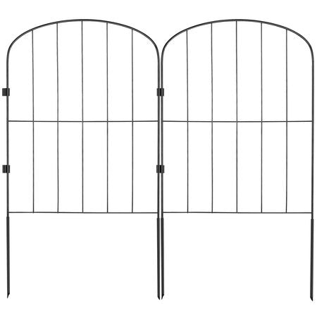 Garden Fence, 24in(H) x11ft(L) Animal Barrier Fence, Underground Decorative Garden Fencing with 2 Inch Spike Spacing, Metal Dog Fence for the Yard and Outdoor Patio, 10 Pack