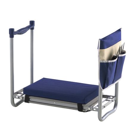 Garden Kneeler and Seat, 11 in Wide Thick Kneeling Pad, Heavy Duty Garden Kneeling Stool, Folding Garden Seat with 1 Tool Bag, Relieve Knee & Back Pain, Non-Slip Garden Bench for Grandparents