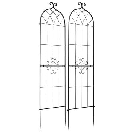 Garden Trellis, 71 x 20 inch Rose Trellis, 2 Packs Garden Flower Rose Trellises with Powder-Coated Finish & Convenient Locking Design, Plant Support Trellises for Flowers, Vegetables, Roses