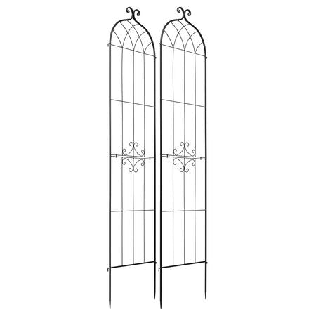 Garden Trellis, 87 x 20 inch Rose Trellis, 2 Packs Garden Flower Rose Trellises with Powder-Coated Finish & Convenient Locking Design, Plant Support Trellises for Flowers, Vegetables, Roses