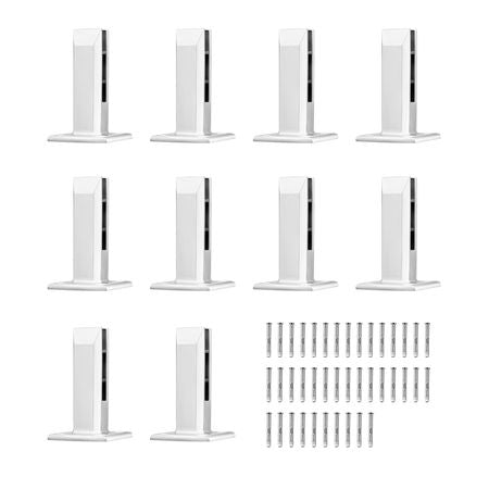 Glass Clamp, 10 PCS Square Glass Railing Bracket for 0.31 "-0.47 " Tempered Glass, 304 Stainless Steel Glass Mounting Clamp, 0.12' Thick Glass Shelf Bracket for Balcony, Garden, Stair, Silver
