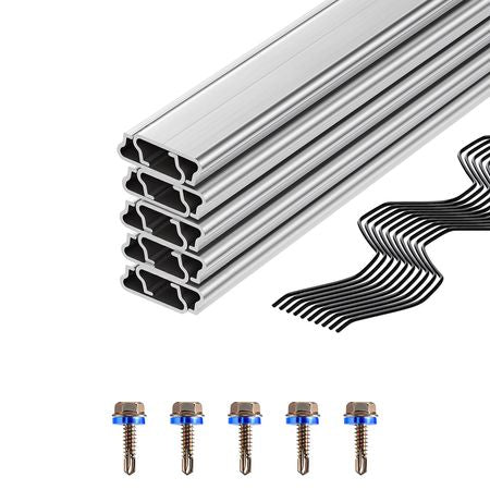 Greenhouse Spring Wire and Lock Channel, 10 Packs 6.56 ft PVC-Coated Wiggle Wire & Aluminum Alloy Channel Bundle Kit with Included Screws, 0.05 in Thickened, Poly Film & Shade Cloth Attachments
