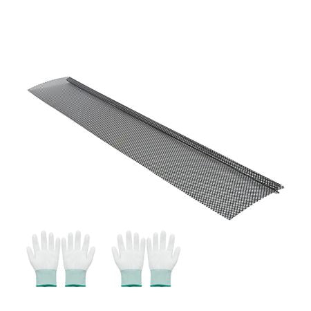 Gutter Guard, 6 in Powder-Coated Steel Gutter Screen, Heavy-Duty 120 ft Length, 0.04 in Thickness, Leaf Guard for Debris and Leaves, Easy DIY Install, Fits 6" Standard Systems, 40 Pack, Black