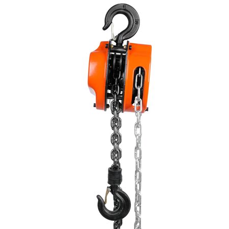Hand Chain Hoist, 1 Ton 2200 lbs Capacity 20 FT Come Along, G80 Galvanized Carbon Steel with Double-Pawl Brake, Auto Chain Leading & 360° Rotation Hook, for Garage Factory Dock