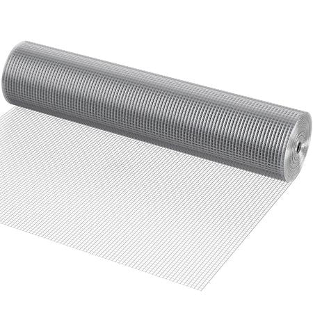 Hardware Cloth 1/2 inch 48 inch x 100 ft 19 Gauge Chicken Wire Fence, Hot-Dip Galvanized After Welding Metal Wire Mesh Roll, Garden Plant Welded Fencing Roll Supports Poultry Netting Cage Fence