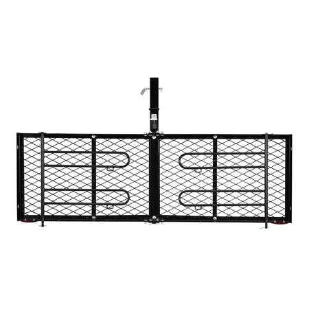 Hitch Cargo Carrier with Bike Racks, 62" x 20" x 3" Hitch Mount Cargo Carrier for 2 Mountain Bikes, 500LBS Capacity High-Strength Steel Rear Luggage Basket Fits 2" Receiver for SUVs Pickups
