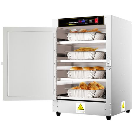 Hot Box Food Warmer, 16\"x16\"x24\" Concession Warmer with Water Tray, Four Disposable Catering Pans, Countertop Pizza, Patty, Pastry, Empanada, Concession Hot Food Hold Tested to UL Standards