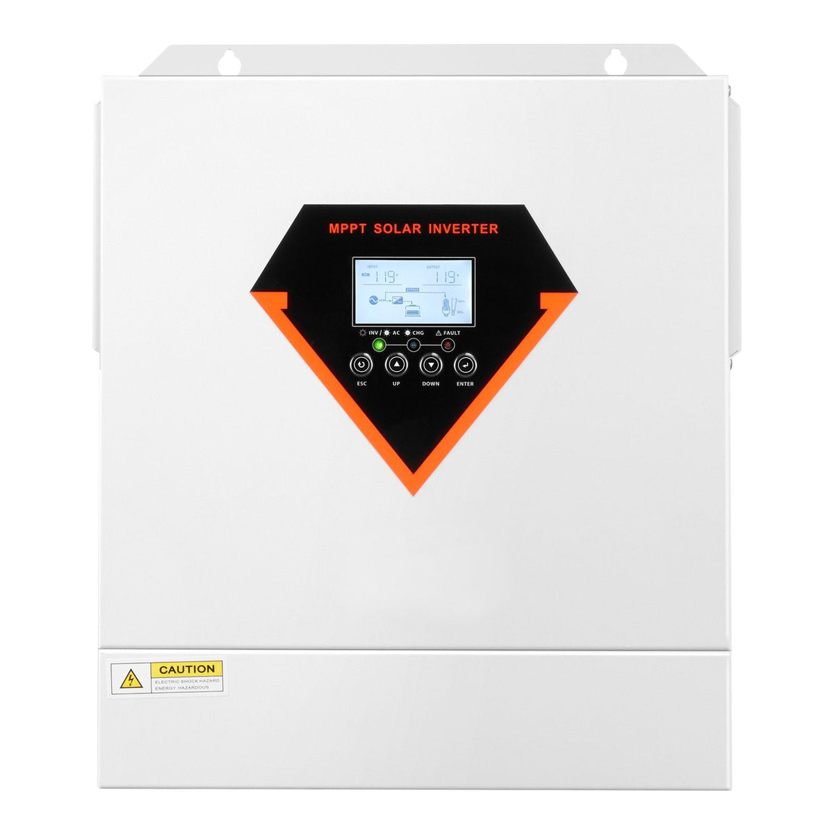 Hybrid Solar Inverter, 3000W, All in One Pure Sine Wave Power Inverter Charger, 24V DC to 110/120V AC, with Built-in 100A MPPT Solar Controller, for Off-Grid System Lead Acid Lithium Battery
