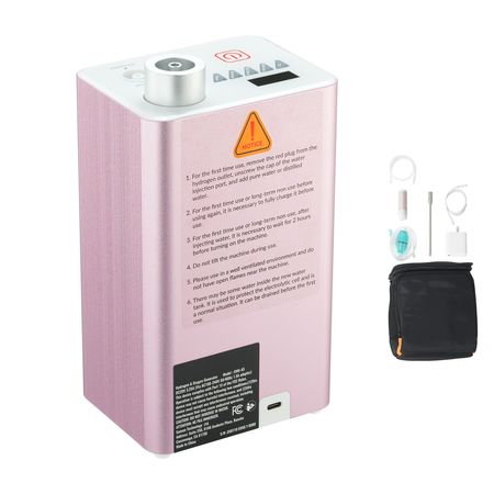 Hydrogen Inhalation Machine, 99.99% High Purity Hydrogen Inhaler, HO-Separated 180ml/min (120 H+60 O) Dual Port Hydrogen Oxygen Inhaler, Hydrogen-Rich Water Generator for Home Travel