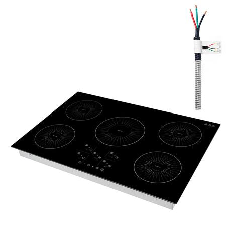 Induction Cooktop 30inch 5 Burners Built-in Electric Stove 220V 9200W, Induction Burner for Kitchen, with 9 Power Levels, LED Touch Screen, Ceramic Glass Surface, Child Lock