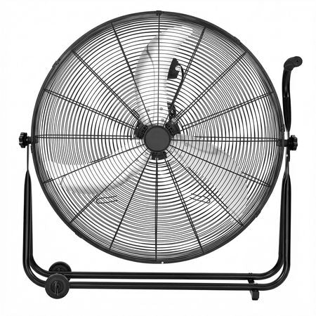Industrial Shop Fan, 30 Inch Floor Drum Fan, High Velocity 12000 CFM, Heavy Duty Aluminum Blades, 3 Speeds, 360 Degree Tilt, Ideal for Commercial, Garage, Warehouse, Basement, Workshop, Black