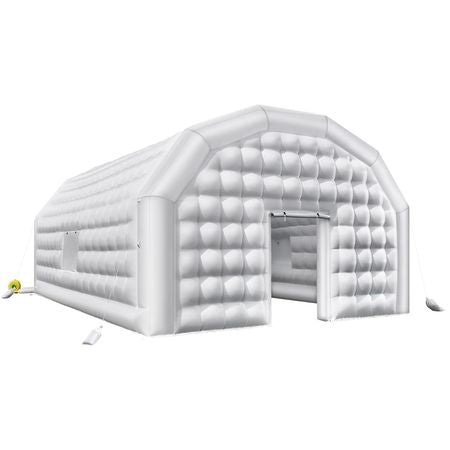 Inflatable Nightclub, 26.2 x 19.7 x 13.1 ft Inflatable Party Tent with 1100W Blower & Sandbag, Blow up Night Club with 2 Windows, Air Cube House for Event Birthday Wedding Party, White