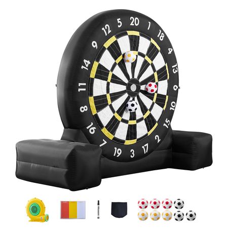Inflatable Soccer Dart Board, over 8 ft High Giant Soccer Dart Board with 9 Kick Balls & Air Pump, 2-Minutes Setup & Storage Bag for Easy Carrying, for Giant Yard Games, Giant Kick Darts Game