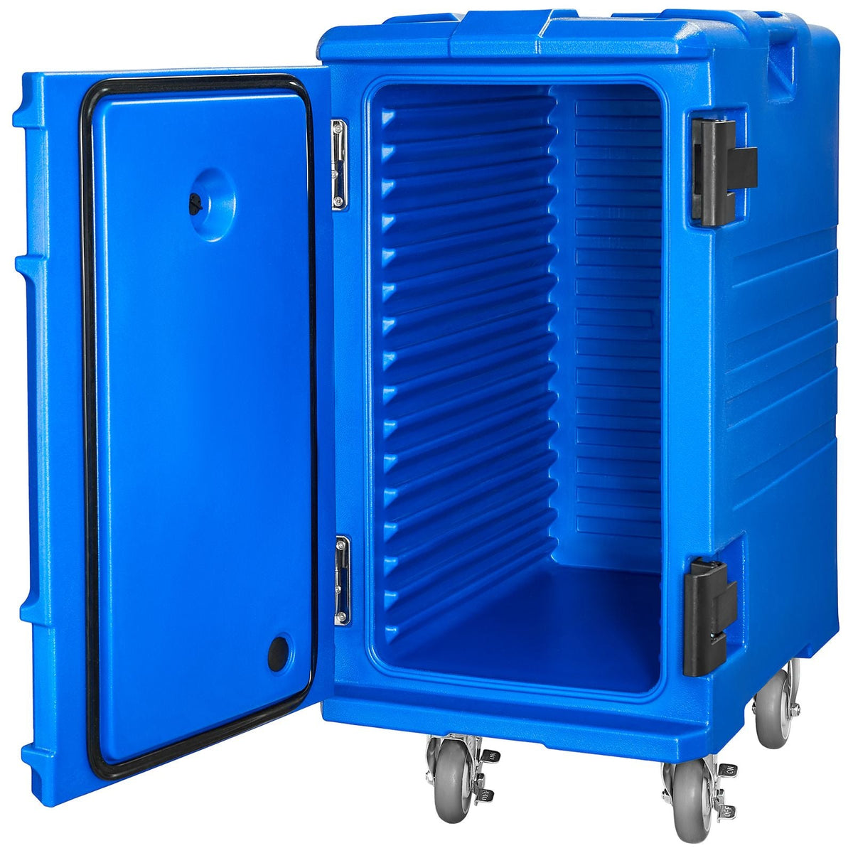 Insulated Food Pan Carrier, 127 Qt Hot Box for Catering, Food Box Carrier with Double Buckles, Front Loading Food Warmer with Handles, End Loader with Wheels for Restaurant, Canteen