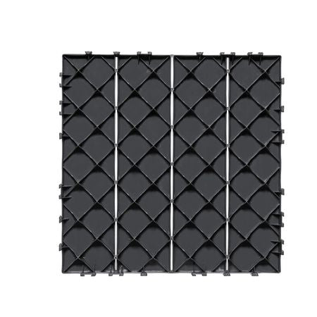 Interlocking Deck Tiles, 10 Pack,12"x12" 10 sq. ft Plastic Waterproof Outdoor Flooring All Weather Use, Patio Floor Decking Covering Tiles for Porch Poolside Balcony Backyard, Dark Grey