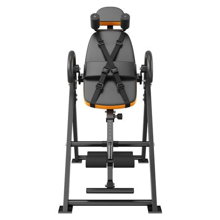 Inversion Table, 300lbs Capacity Heavy Duty Inversion Table, Decompression Back Stretcher Machine, Strength Training Equipment with Headrest, Ankle Lock, Adjustable Protective Belt, Orange/Black
