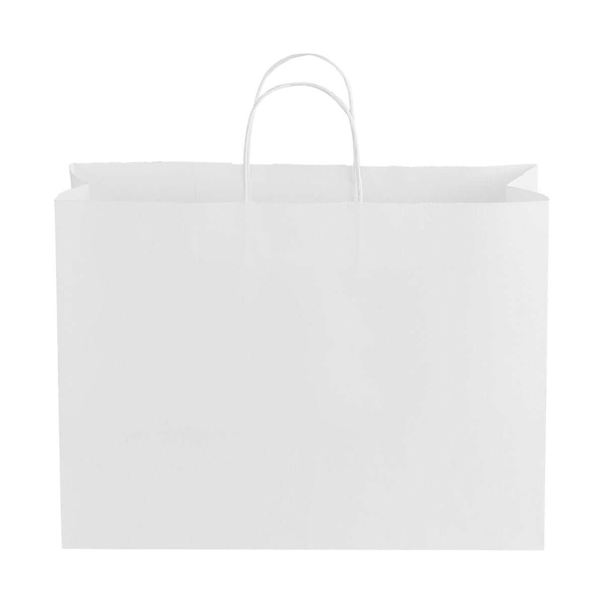 Kraft Paper Bags with Handles, 50Pcs 16 x 6 x 12 in, Large Paper Grocery Bags, Reusable & Recycled Take-Out Sacks, Plain Party Bag Bulk for Birthday, Wedding, Business, Goody, White