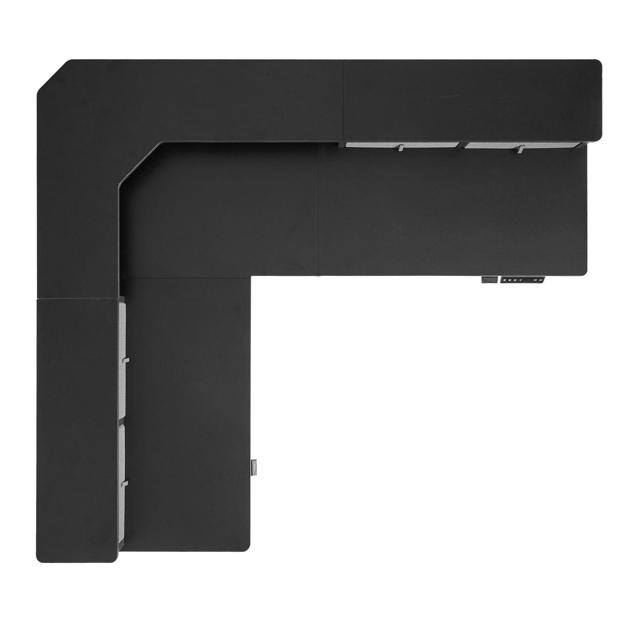 L Shaped Desk, Electric Adjustable Height Corner Gaming Desk with CPU Stands, Dual Hooks and Fabric Drawers, L-Shaped Computer Table with Power Strip for Home Office, Easy to Assemble, Black