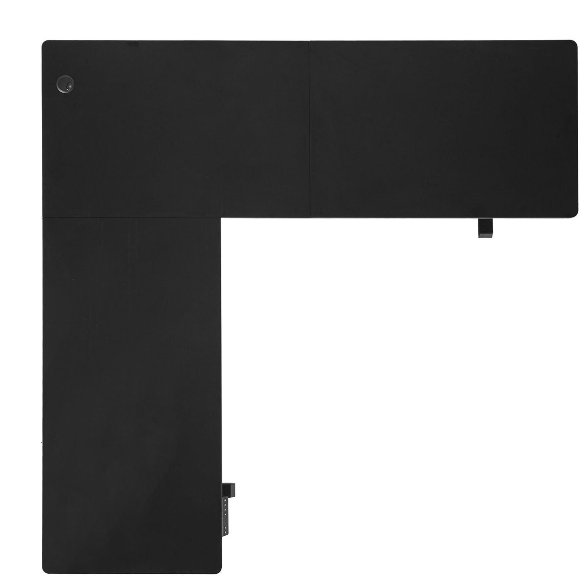 L Shaped Desk, Electric Adjustable Height Corner Gaming Desk with Dual Hooks, Heavy Duty Carbon Steel L-Shaped Computer Table with Power Outlets for Home, Office, Study, Easy to Assemble, Black